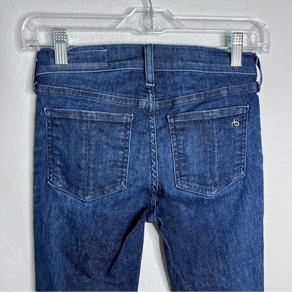 Rag & Bone Jeans Size 24 Ankle Skinny Dark Wash Raw Hem Women DD - Picture 3 of 8